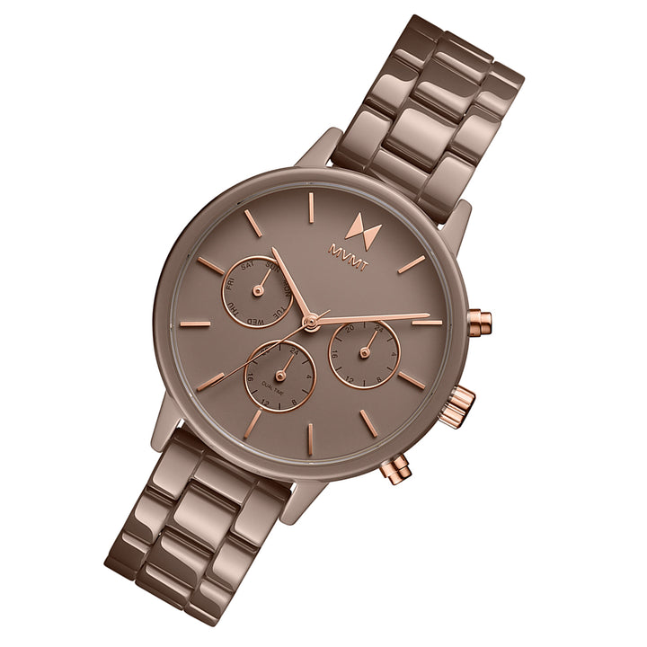 MVMT Nova Ceramic Band Taupe Dial Women's Multi-function Watch - 28000202D