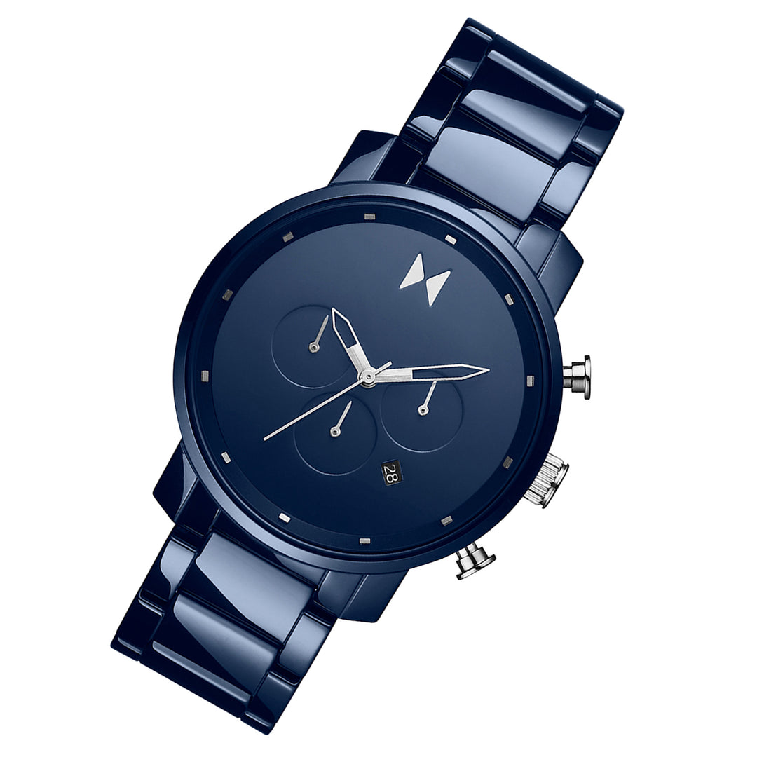 MVMT Ceramic Band Blue Dial Men\'s Chrono Watch - 28000204D – The Watch  Factory Australia
