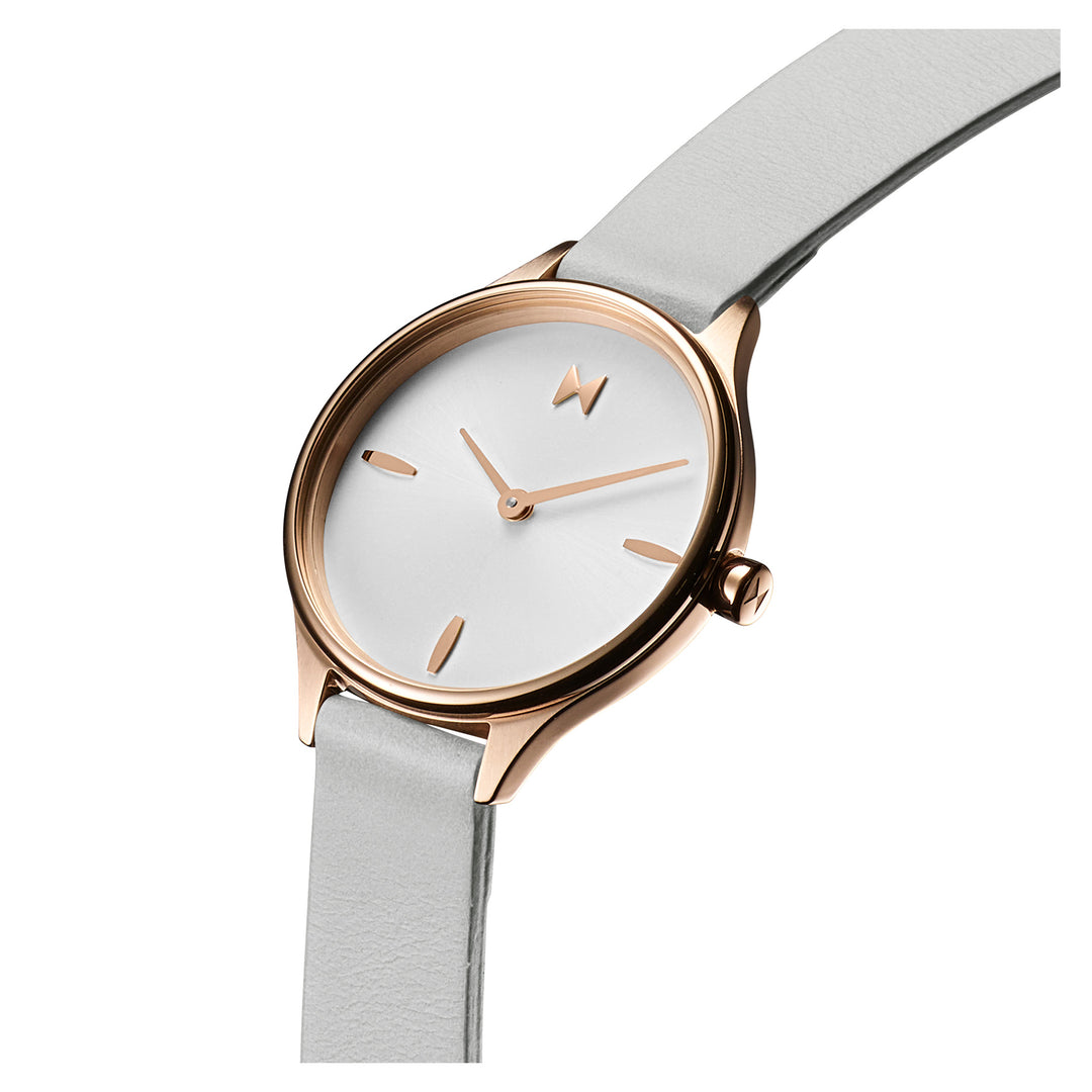 MVMT Grey Leather White Dial Women's Watch - 28000278D