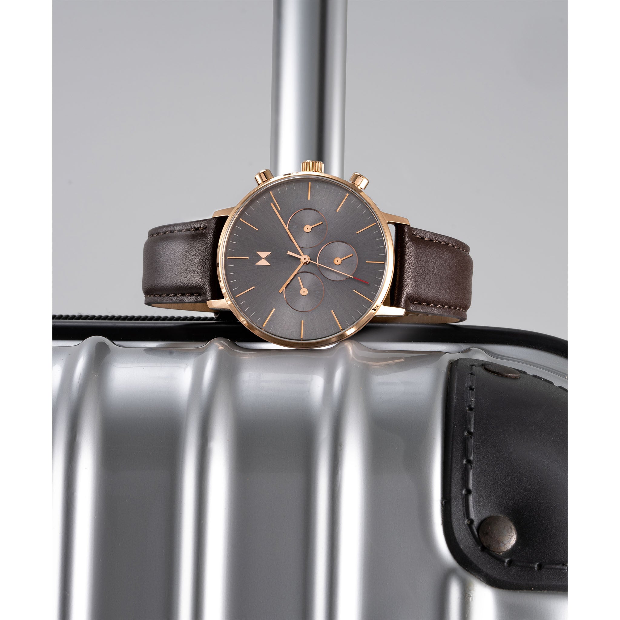 MVMT Brown Leather Grey Dial Multi-function Men's Watch - 28000281D