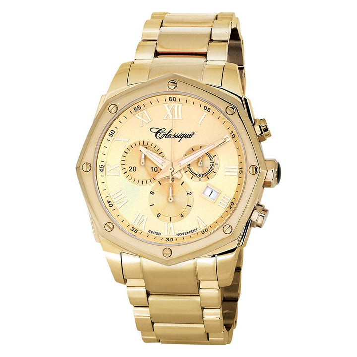 Classique Elegance Gold Steel Men's Swiss Watch - 28141G