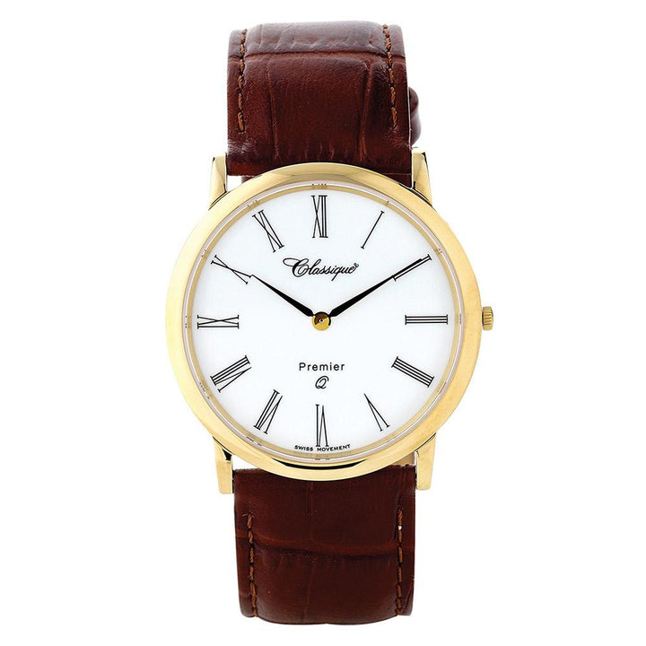 Classique Elegance Leather Men's Swiss Premier Watch - 28145G