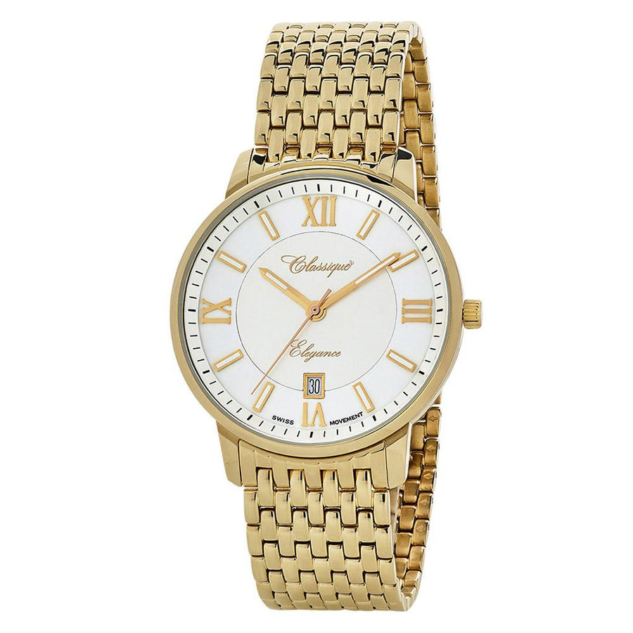 Classique Elegance Gold Steel Men's Swiss Watch - 28149G