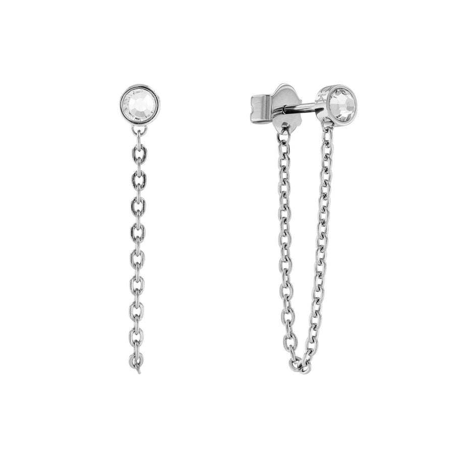 Calvin Klein Jewellery Stainless Steel with Crystal Women's Stud & Chain Earrings - 35000107