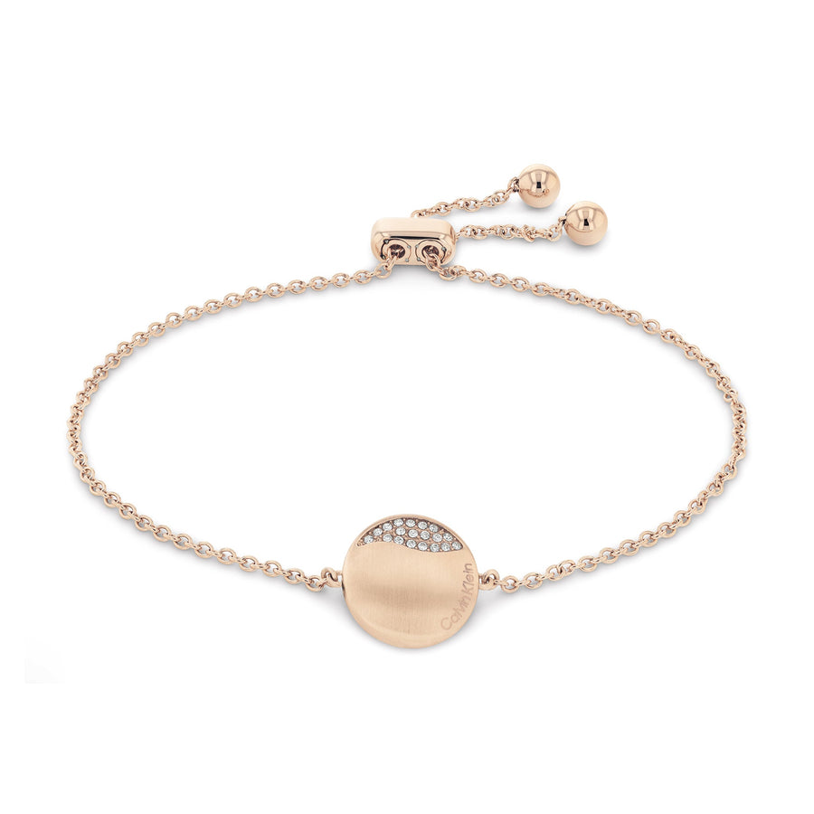 Calvin Klein Jewellery Carnation Gold Steel with Crystal Women's Chain Bracelet - 35000136