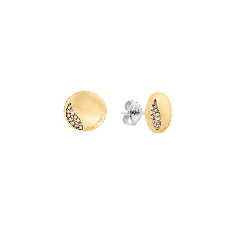 Calvin Klein Jewellery Gold Steel with Crystal Women's Stud Earrings - 35000138