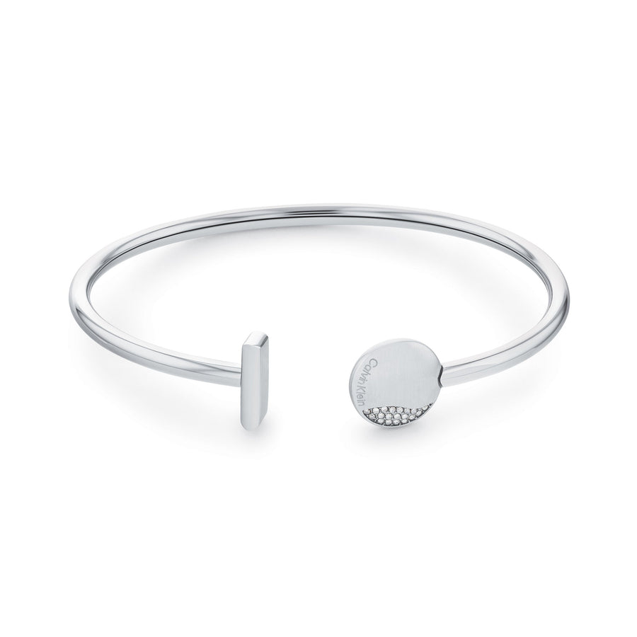 Calvin Klein Jewellery Stainless Steel with Crystal Women's Memory Steel Bangle - 35000140