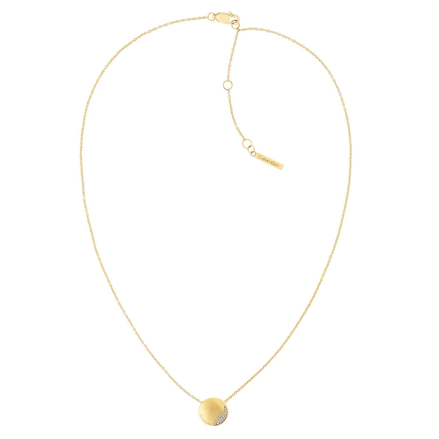Calvin Klein Jewellery Gold Steel with Crystal Women's Pendant Necklace - 35000144