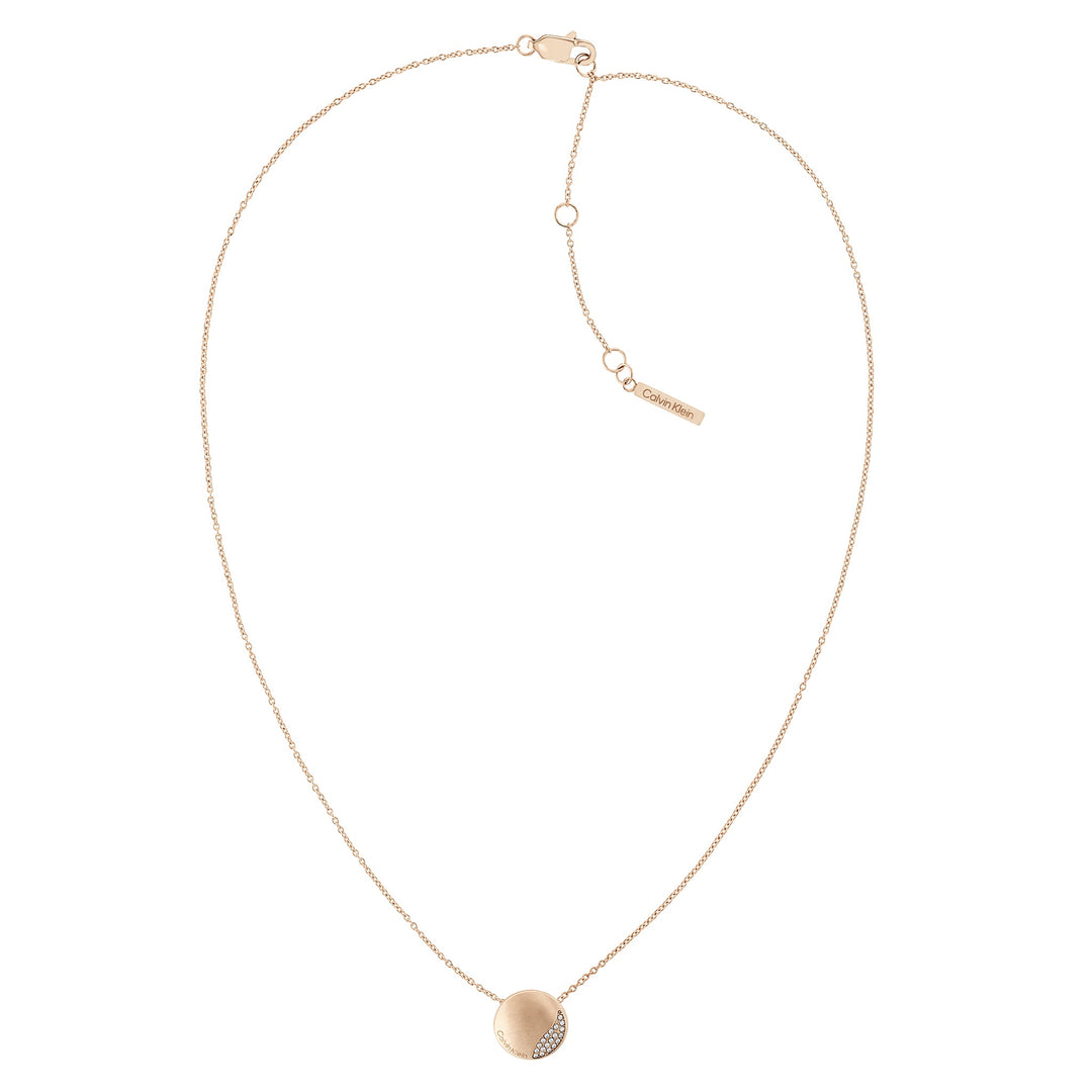 Calvin Klein Jewellery Carnation Gold Steel with Crystal Women's Pendant Necklace - 35000145