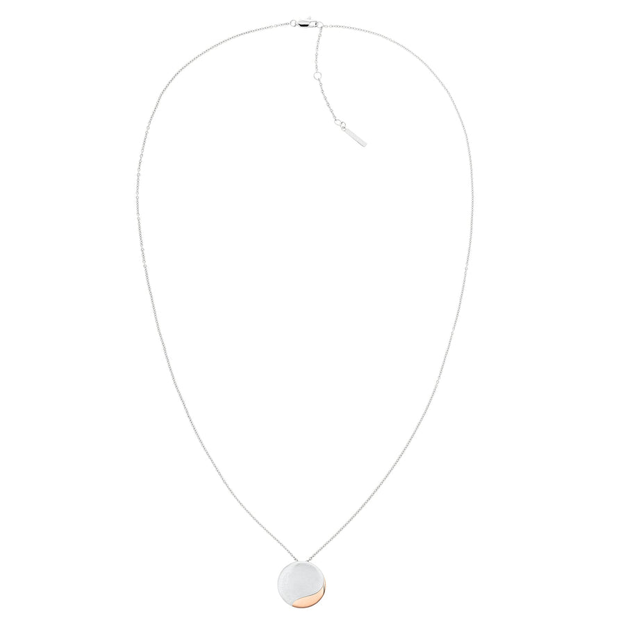 Calvin Klein Jewellery Silver & Rose Gold Steel Women's Pendant Necklace - 35000148