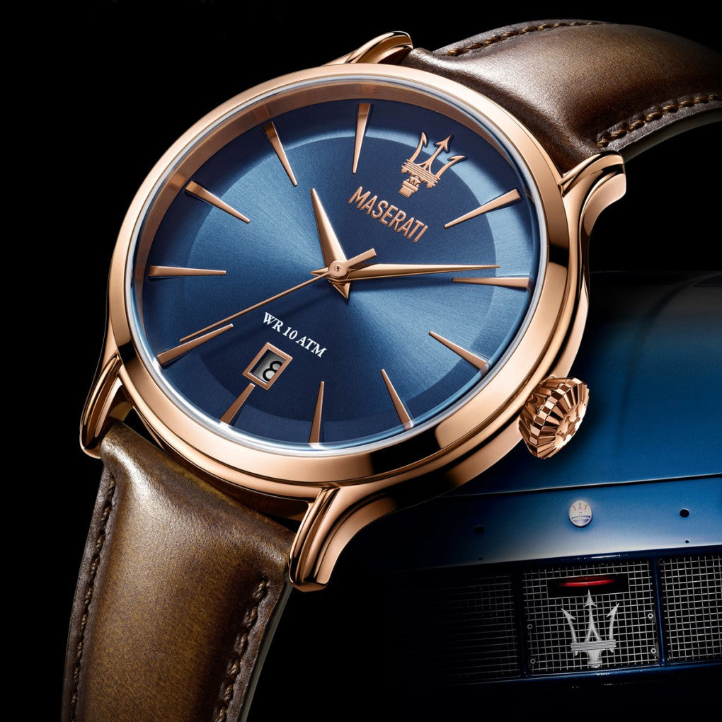 Maserati Epoca Men's Brown Leather Watch - R8851118001