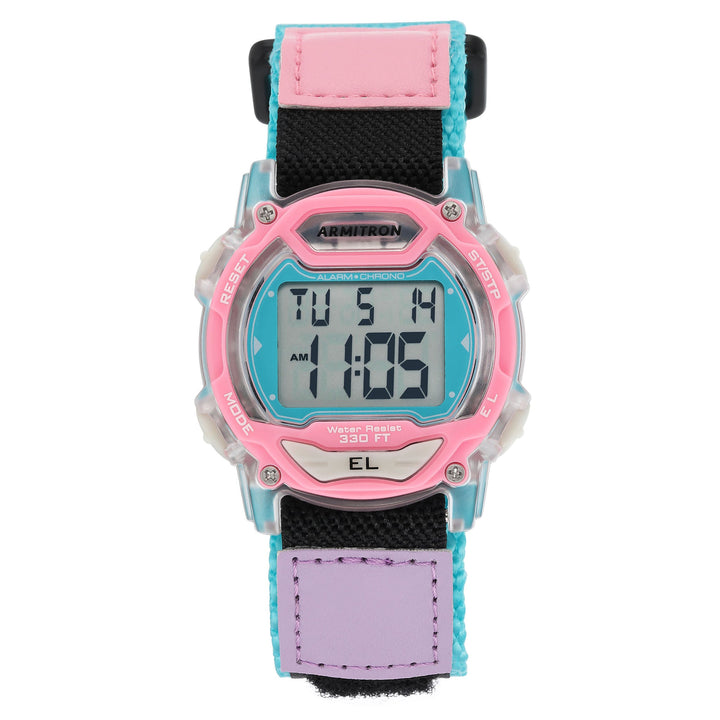 Armitron 40.0mm Light Blue Nylon Band Kids Digital Watch - 457004CPK