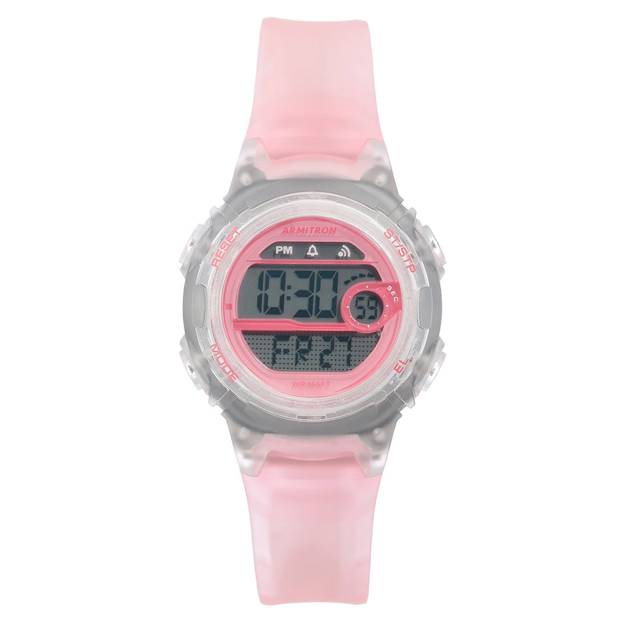 Armitron 33.5mm Light Pink Plastic Band Kids Digital Watch - 457088TPK