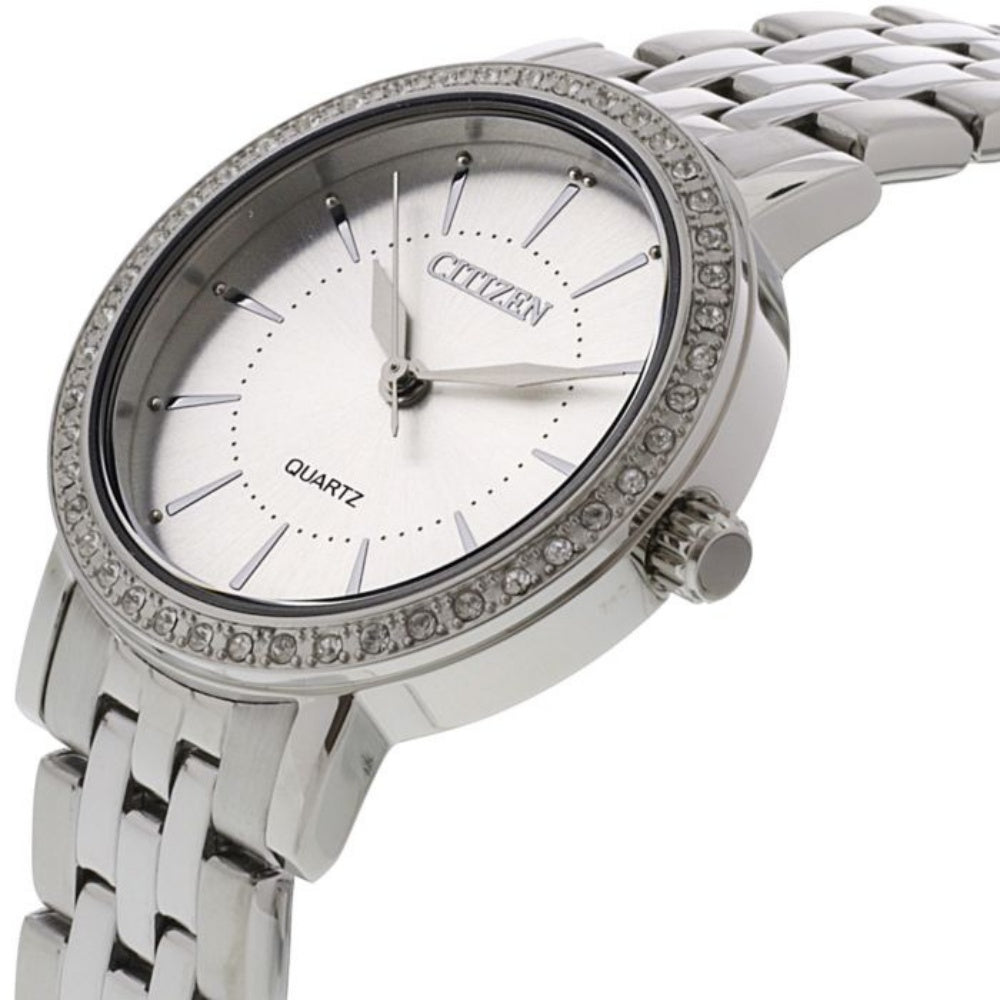 Citizen Ladies Swarovski Crystals Stainless Steel Quartz Watch - EL3040-80A