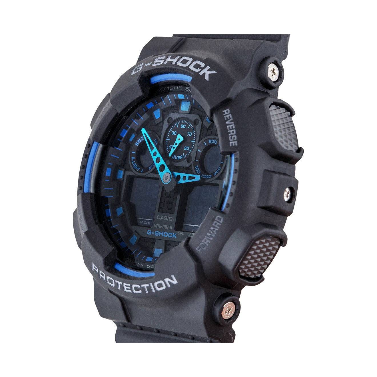 Casio G-SHOCK 55mm Black Resin Analogue-Digital Men's Watch - GA100-1A2