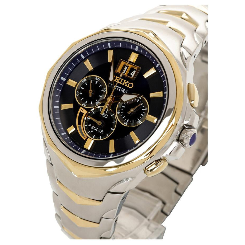 Seiko Coutura Dual-Toned Solar Powered Men's Watch - SSC642P