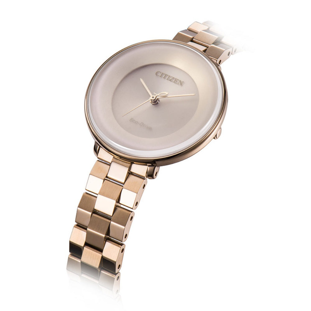 Citizen Ladies Rose Gold Eco-Drive Stainless Steel Watch - EM0603-89X
