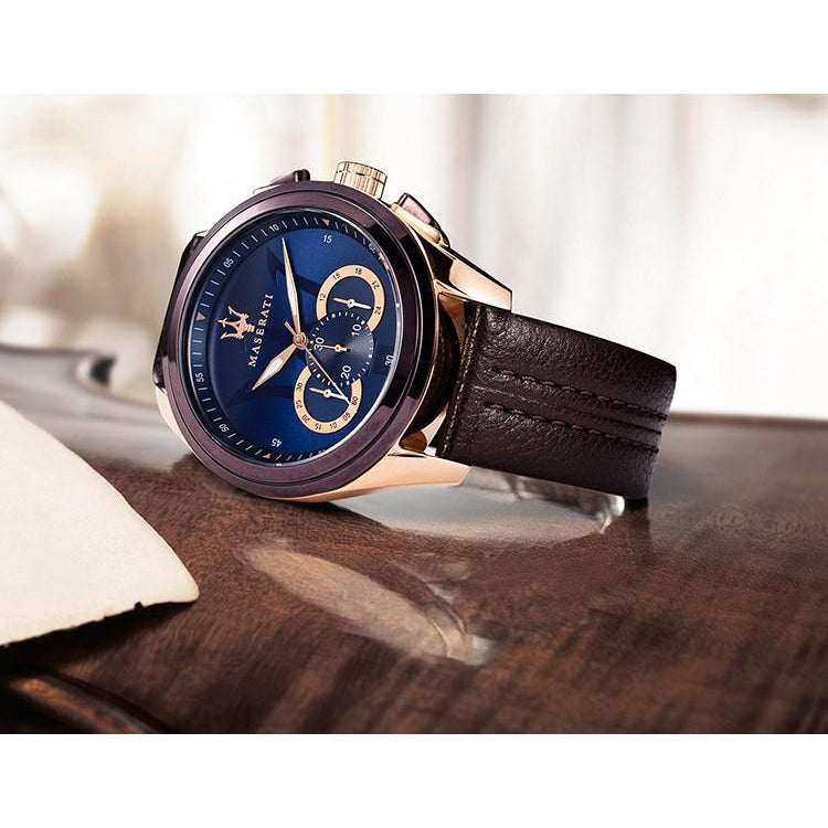 Maserati Traguardo Men's Brown Leather Watch - R8871612024