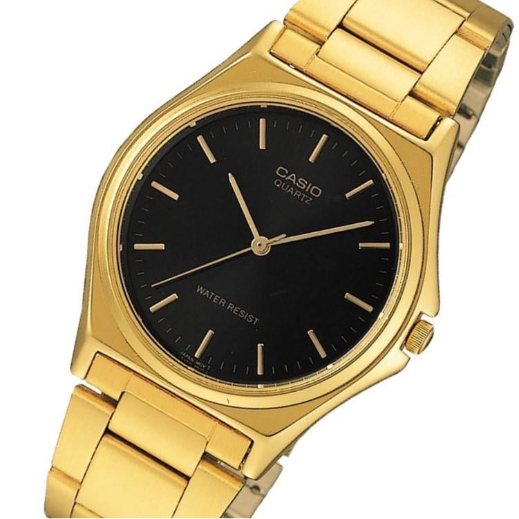 Casio Classic 41mm Gold Steel Black Dial Men's Watch - MTP1130N-1A