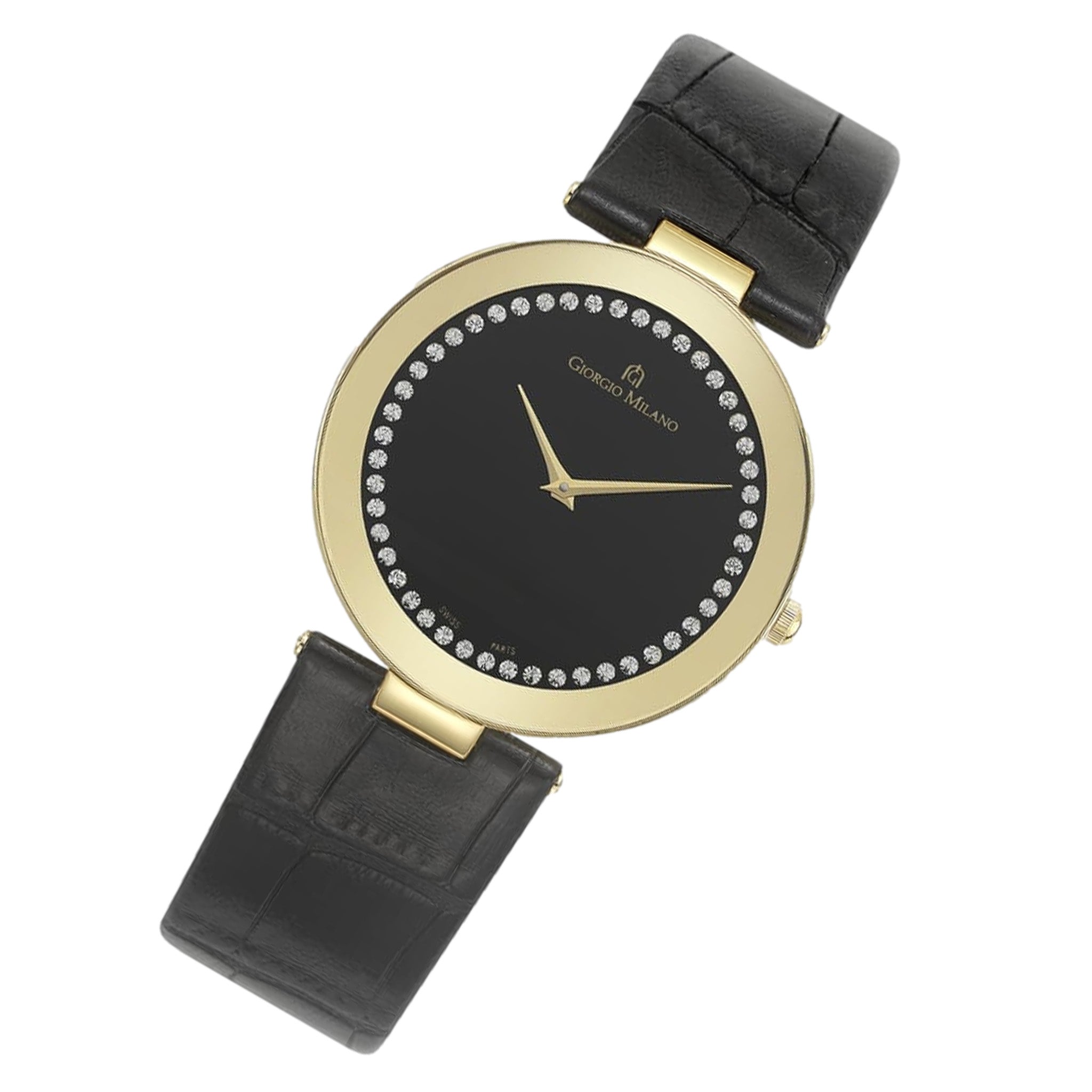 Giorgio Milano Slim Black Leather Women's Watch - 724SG052