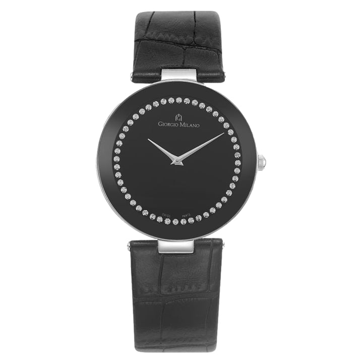 Giorgio Milano Slim Black Leather Women's Watch - 724ST032