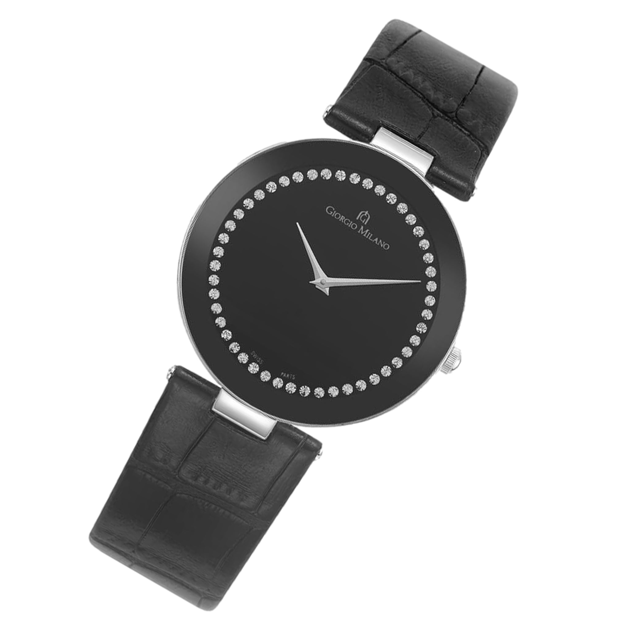 Giorgio Milano Slim Black Leather Women's Watch - 724ST032