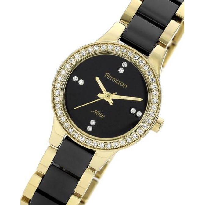 Armitron Brass and Black Ceramic Women's Watch - 755210BKGPBK