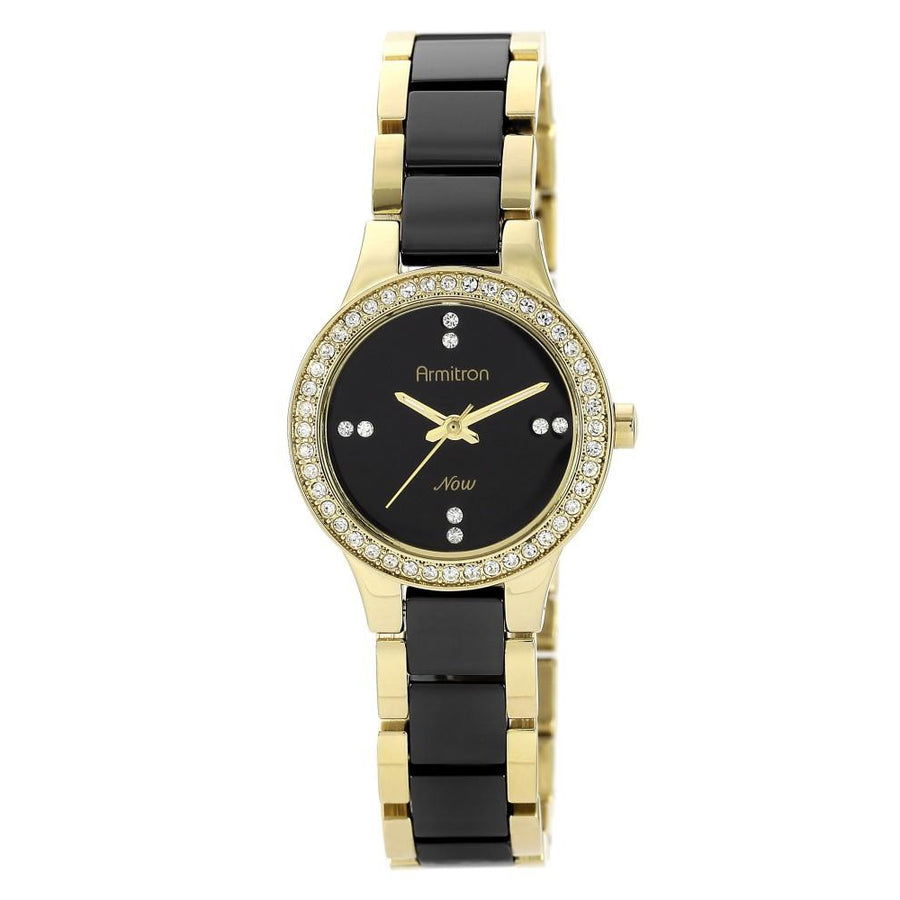 Armitron Brass & Black Ceramic Women's Watch - 755210BKGPBK