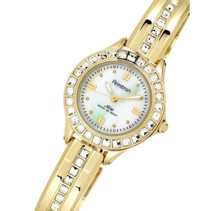 Armitron Gold-Tone Stainless Steel Mother of Pearl Dial Women's Watch - 755296MPGP