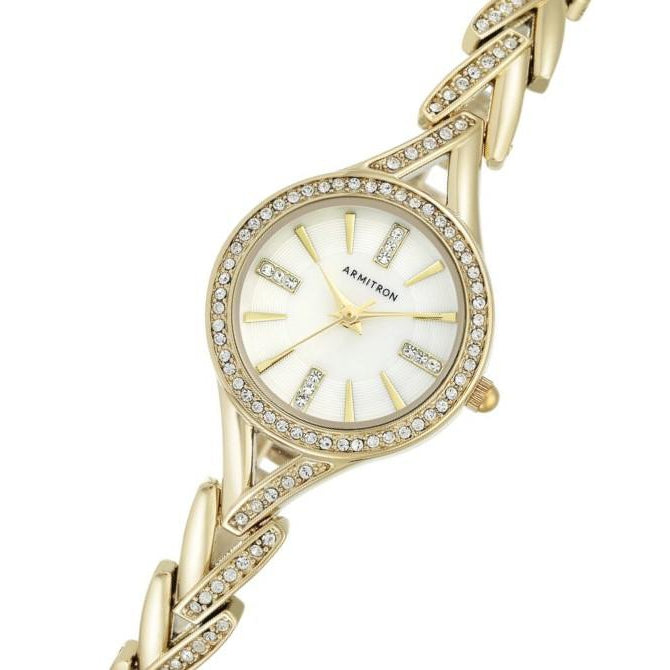 Armitron Gold Stainless Steel Mother of Pearl Dial Women's Watch - 755391MPGP