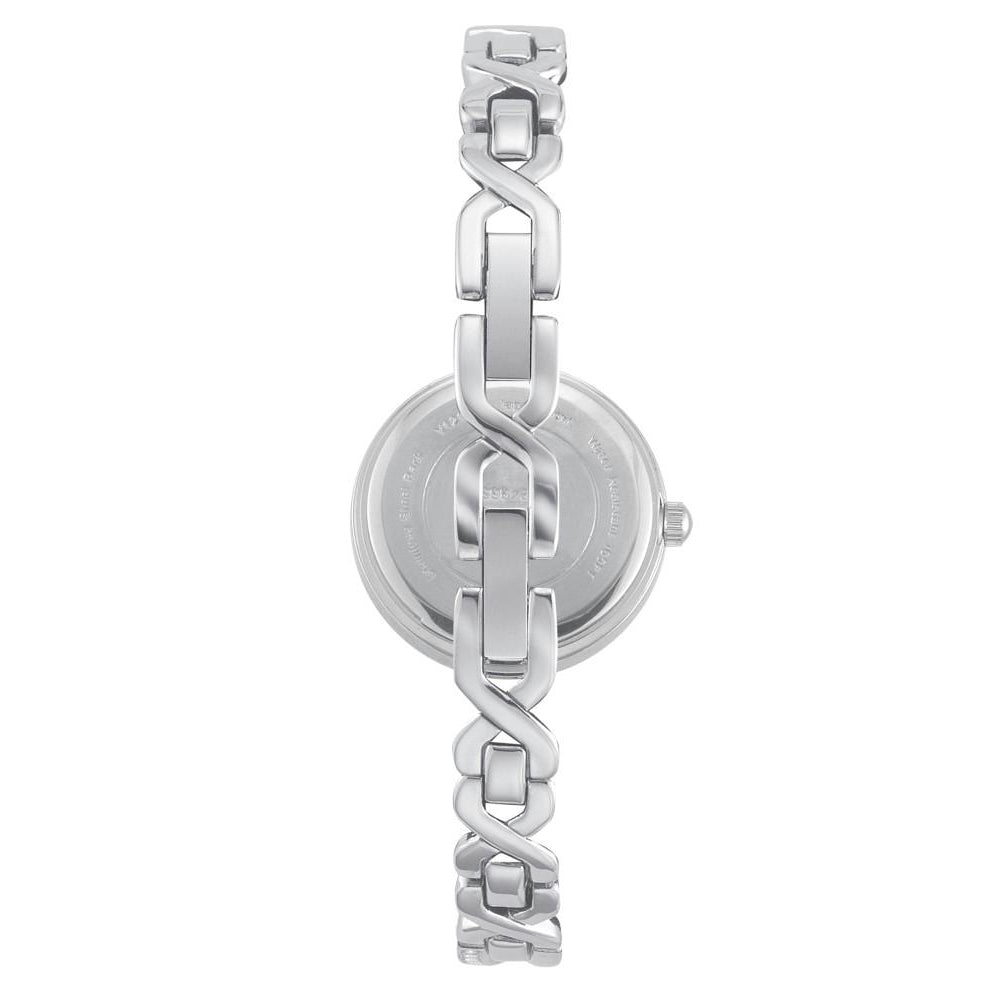 Armitron Silver Band White Mother of Pearl Dial Women's Watch & Bracelet Set - 755486MPSVST