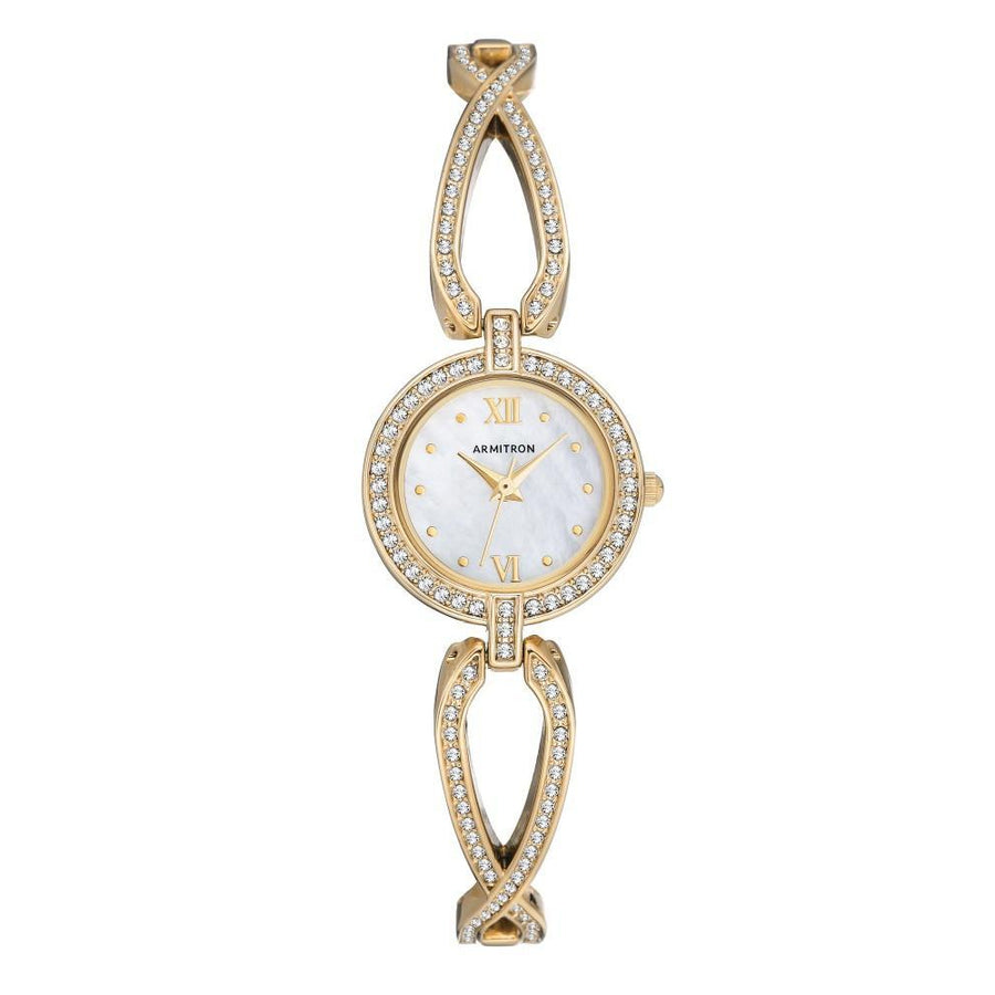 Armitron Gold-Tone Bracelet with Crystals Women's Watch - 755536MPGP