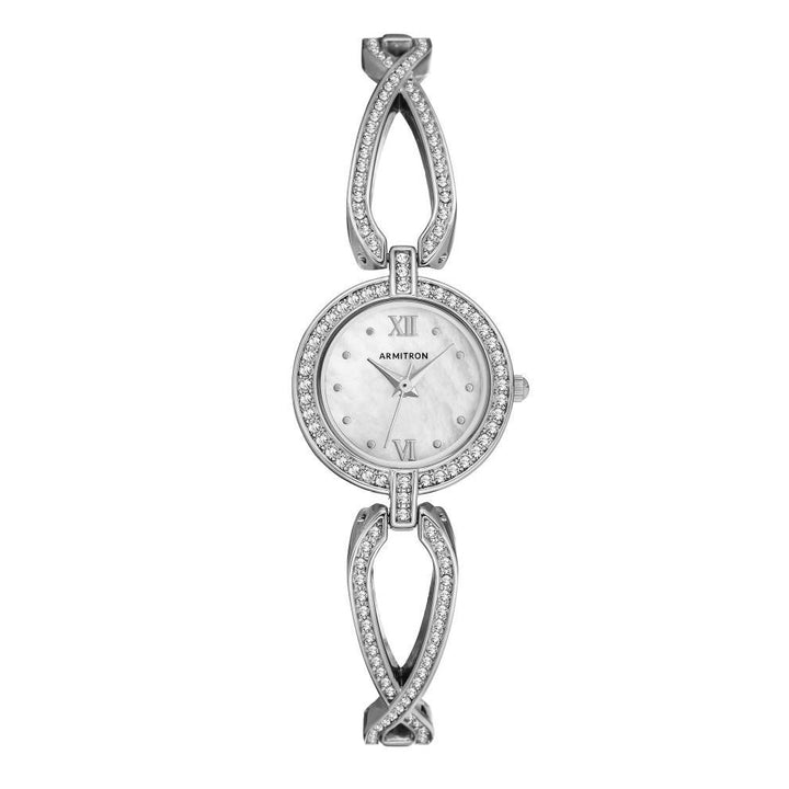 Armitron Sivler-Tone Bracelet with Crystals Women's Watch - 755536MPSV