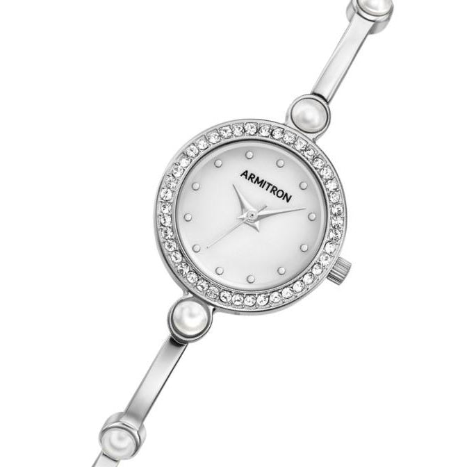 Armitron Silver Tone Brass Bangle Women's Watch - 755591MPSV