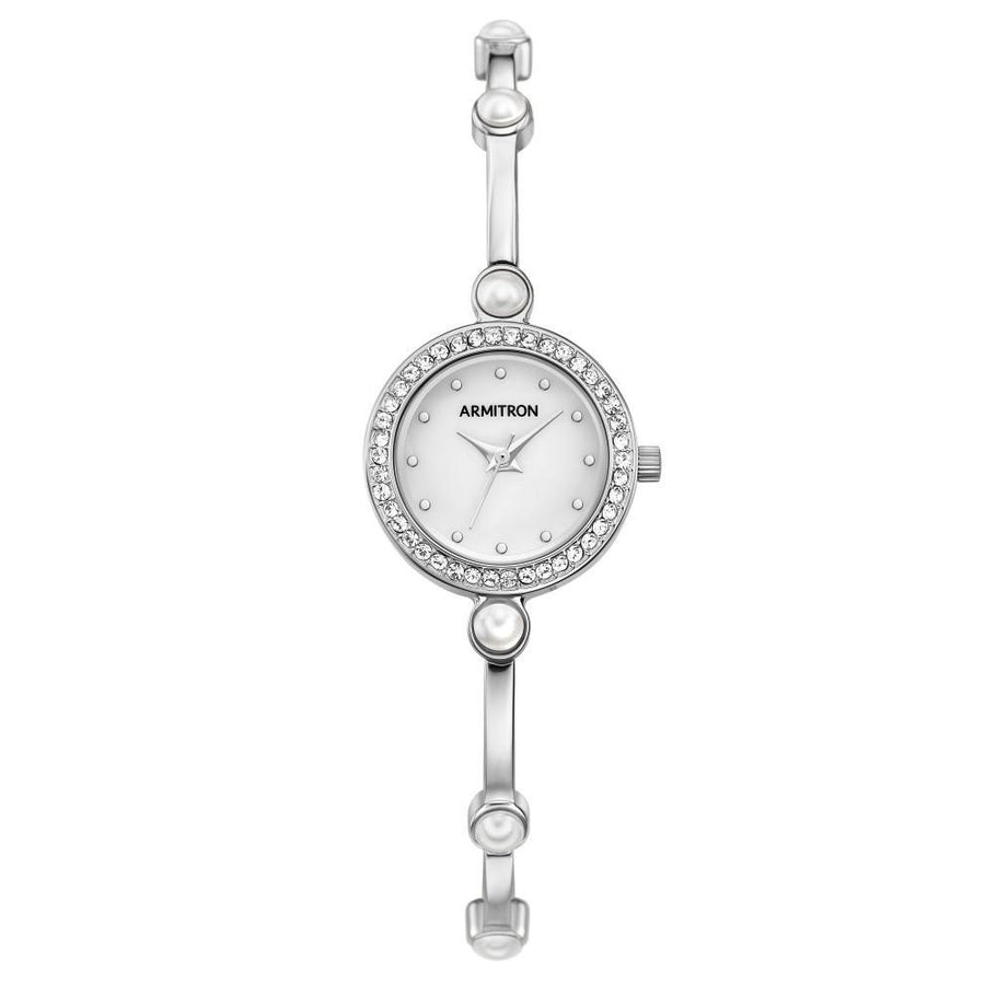 Armitron Silver Tone Brass Bangle Women's Watch - 755591MPSV