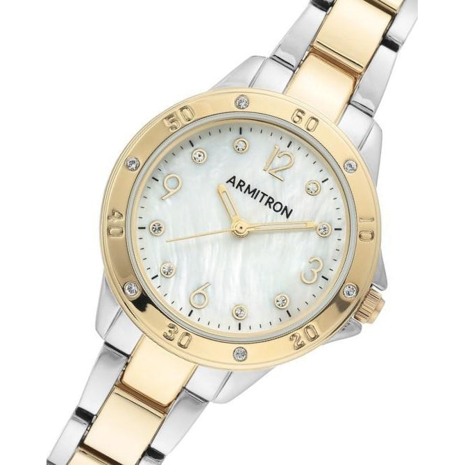 Armitron Two-Tone Band White Mother of Pearl Dial Women's Watch - 755658MPTT