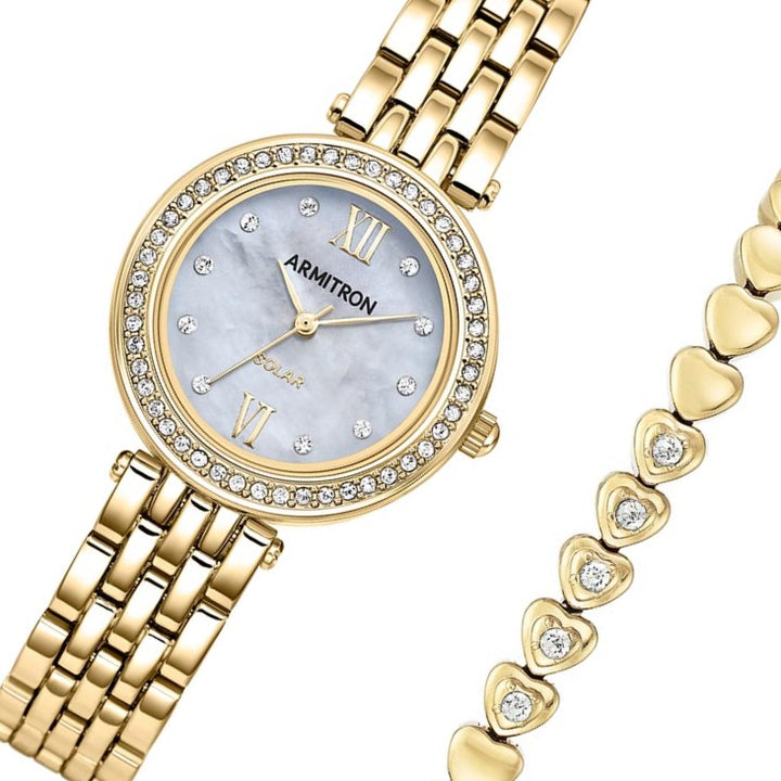 Armitron Gold Steel Women's Watch with Bracelet Gift Set - 755623MPGPST