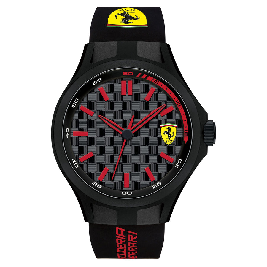 Scuderia Ferrari Pit Crew Black Silicone Black Dial Men's Basic Watch - 830643