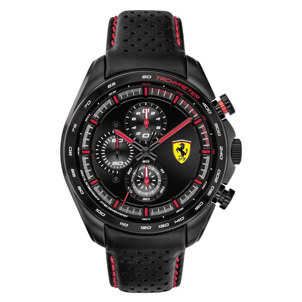 Scuderia Ferrari Speedracer Black Leather Men's Watch - 830647