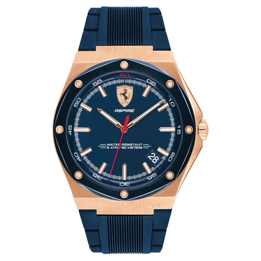 Scuderia Ferrari Blue Silicone Band Men's Calendar Watch - 830667