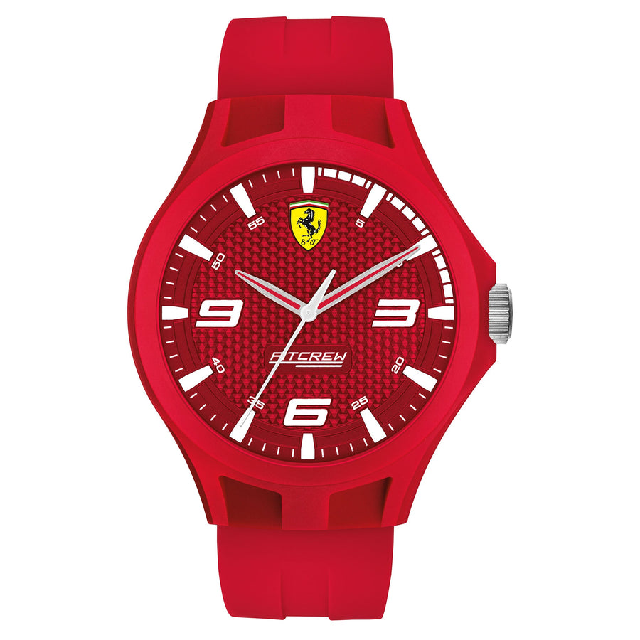 Scuderia Ferrari Pit Crew Red Silicone Red Dial Men's Basic Watch - 830677