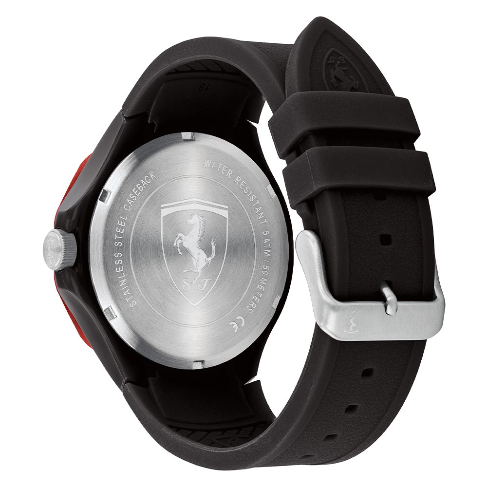 Scuderia Ferrari Pista Black Silicone Men's Multi-function Watch - 830721