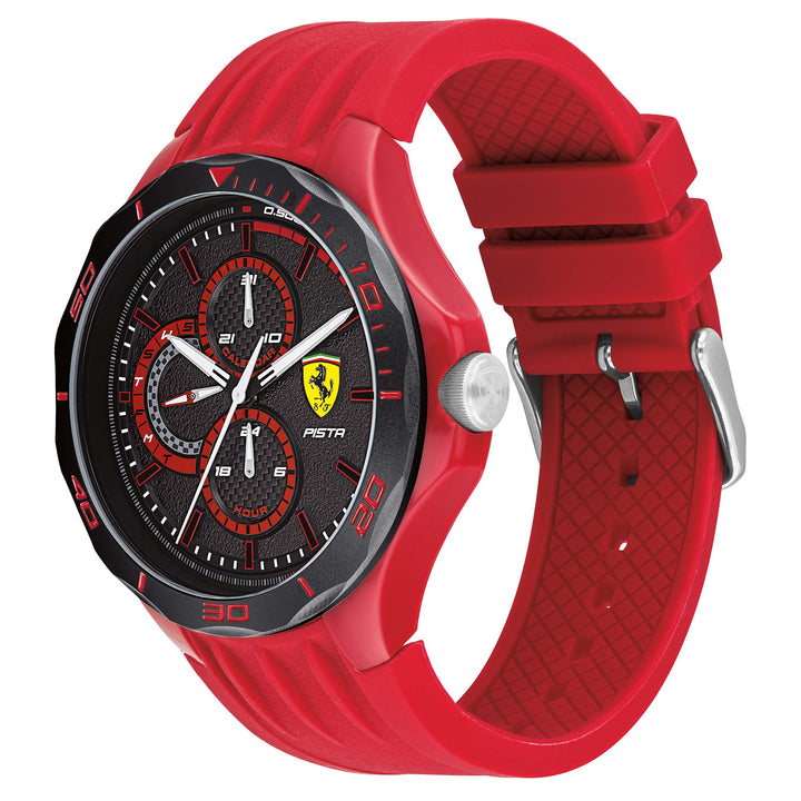 Scuderia Ferrari Red Silicone Black Dial Multi-function Men's Watch - 830723