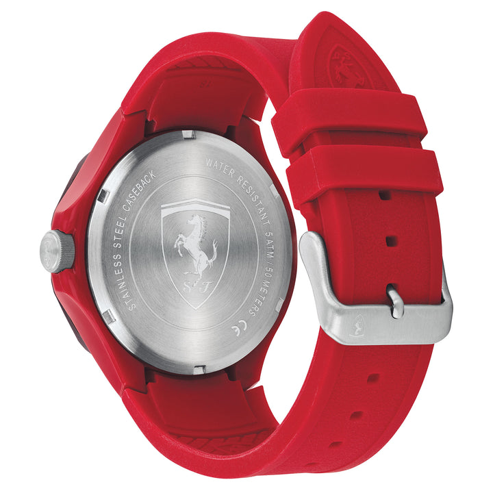 Scuderia Ferrari Red Silicone Black Dial Multi-function Men's Watch - 830723