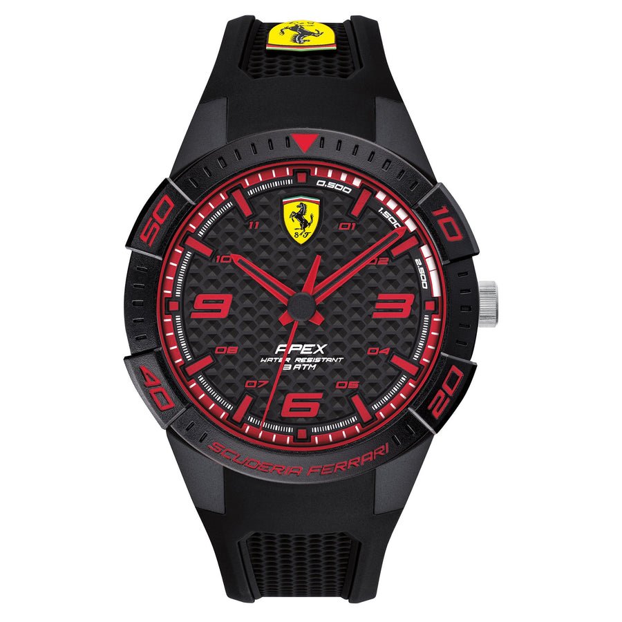 Scuderia Ferrari Apex Black Silicone Black Dial Men's Basic Watch - 830747