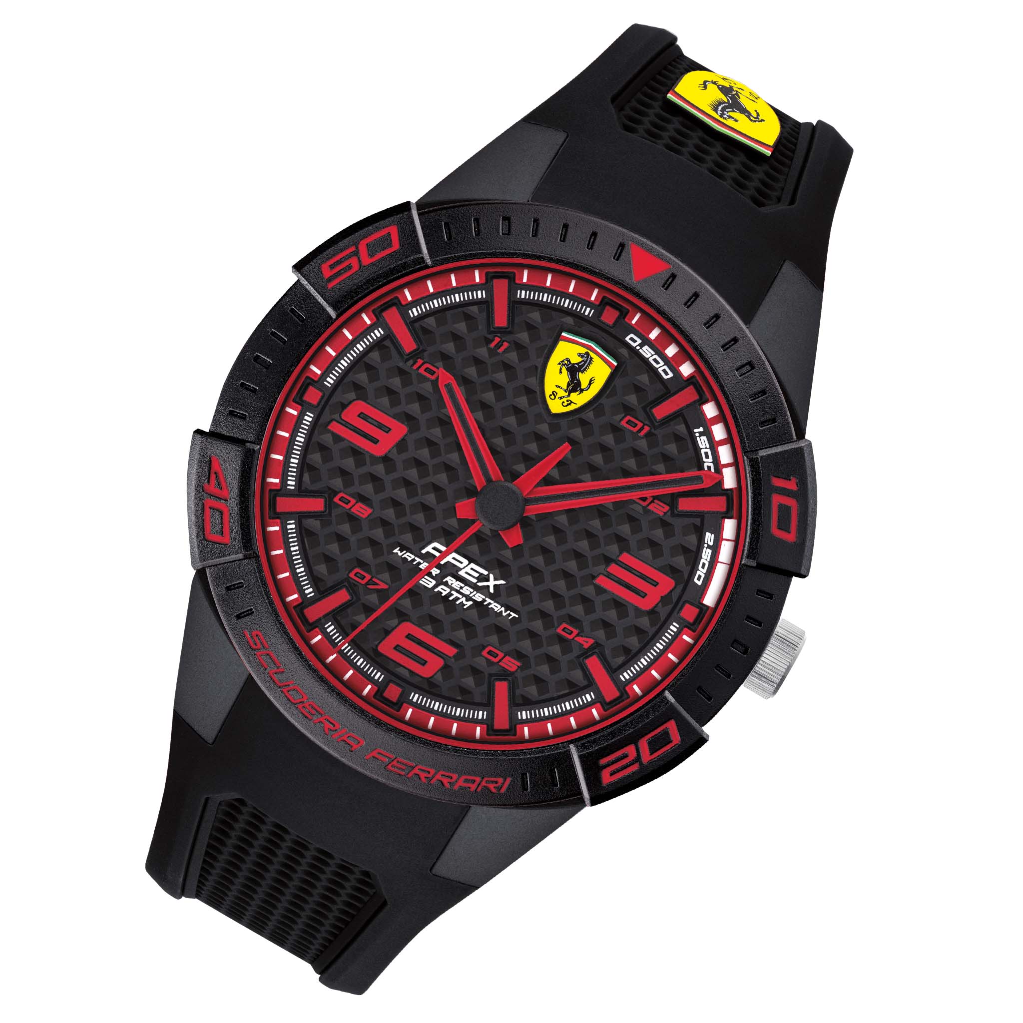 Scuderia Ferrari Apex Black Silicone Men's Watch - 830747