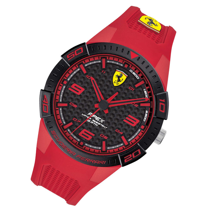 Scuderia Ferrari Apex Red Silicone Black Dial Men's Watch - 830748