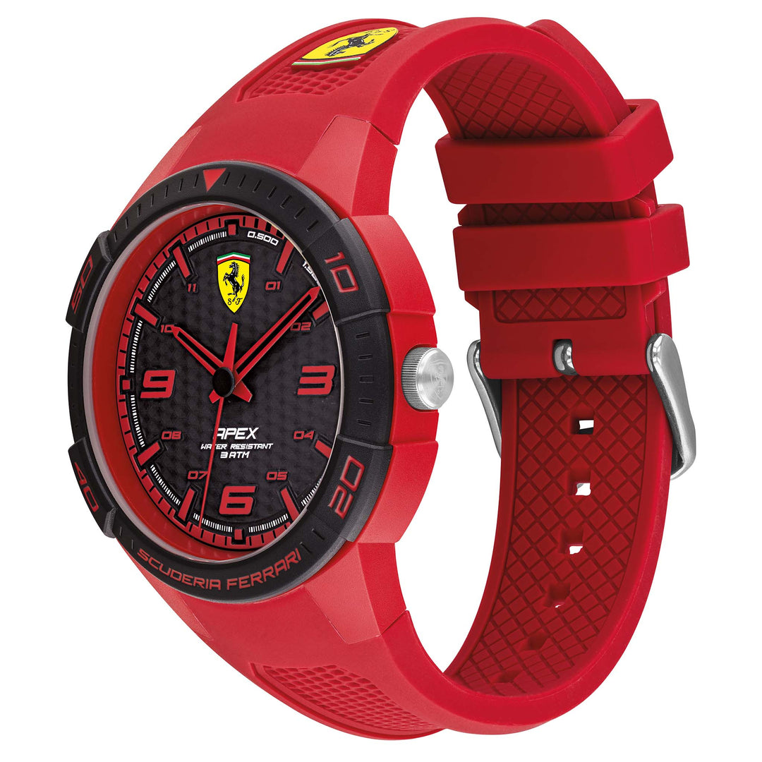 Scuderia Ferrari Apex Red Silicone Black Dial Men's Watch - 830748