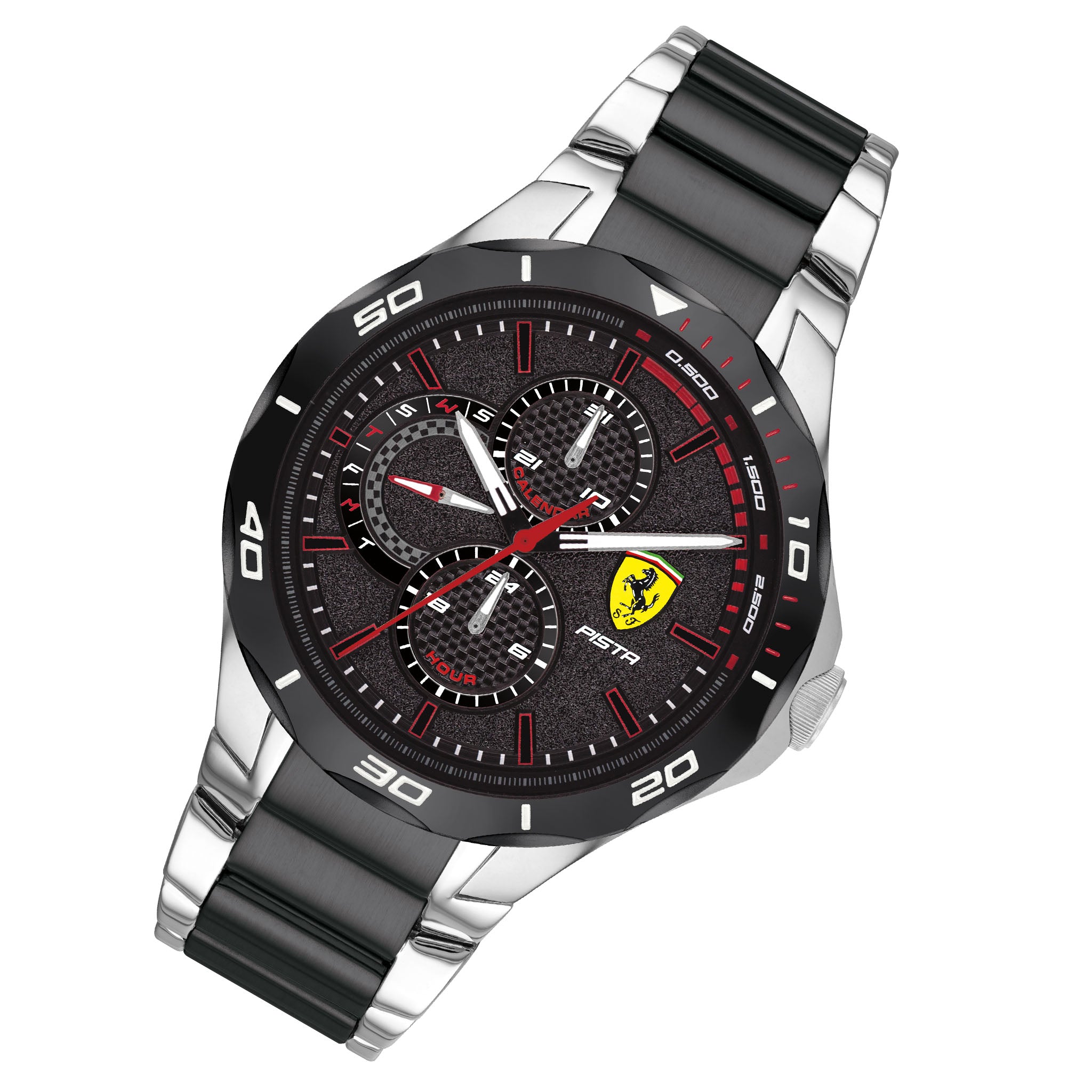 Scuderia Ferrari Two-Tone Steel Black Dial Men's Multi-function Watch - 830761