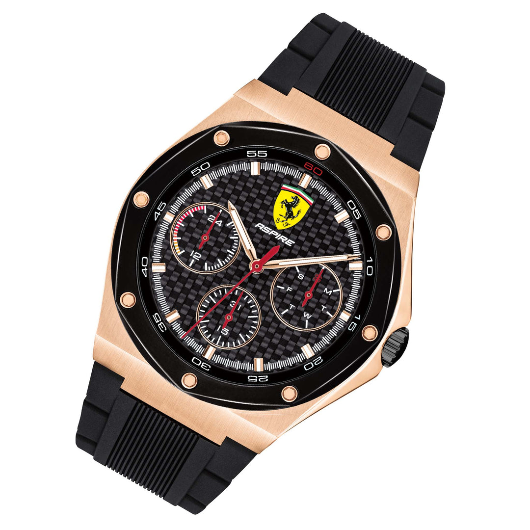 Scuderia Ferrari Aspire Black Silicone Multi-function Men's Watch - 830769